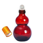 Flaschen Kalebasse-Amber Glass Odm Roll On-ätherischen Öls mit Edelstahl-Massage-Ball