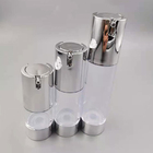 Klare silberne luftlose Pumpflasche-kosmetischer Sahnebehälter des Vakuum50ml