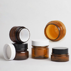 Freie kosmetische Sahnebehälter Haustier-Amber Plastics BPA mit schwarzen Deckeln