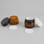 Freie kosmetische Sahnebehälter Haustier-Amber Plastics BPA mit schwarzen Deckeln