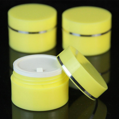 Kosmetischer PlastikCremetiegel PMMA 30ml PS ringsum Gelb